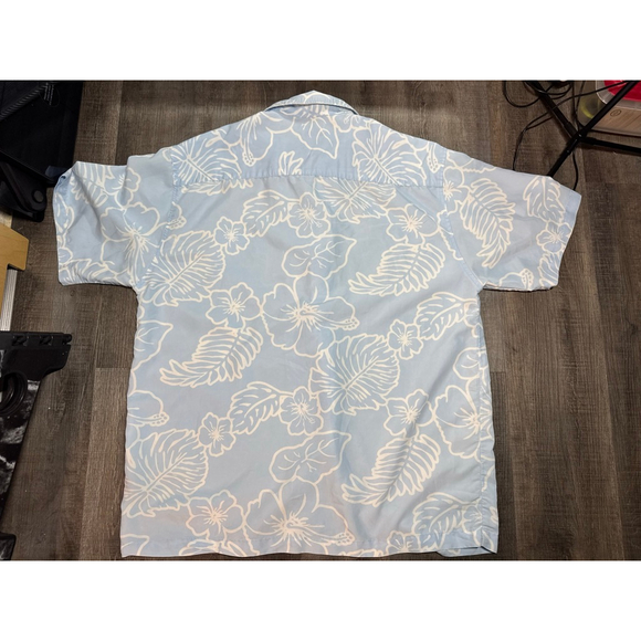 Men's Quiksilver Casual Button Down Shirt XL Light Blue White Floral - Picture 4 of 5